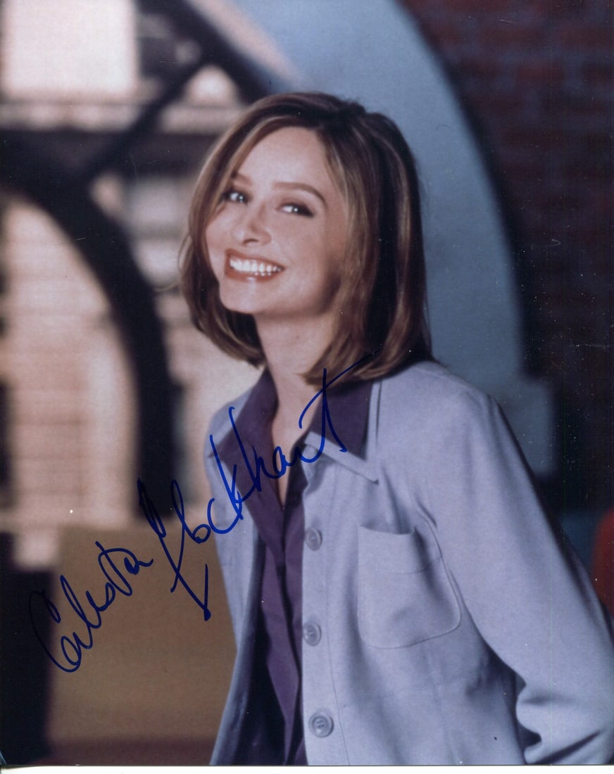 Flockhart Calista Autographed 8x10 Photo: Flockhart Calista Autographed 8x10 Photo Calista Flockhart's signature shines bright on this 8x10 photo, a rare glimpse into the life of the talented actress. The blue sharpie mark adds a touch of