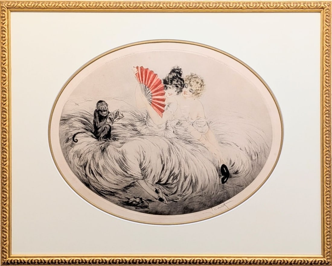 Louis Icart Hidden Behind the Fan Etching Aquatint Framed Artwork Signed 1922: Louis Icart Hidden Behind the Fan Etching Aquatint Framed Artwork Signed 1922 Item Specifics: Unit Of Sale: Single Piece Artist: Louis Icart Type: NA Year Of Production: 1922 Original/Licensed Reprodu