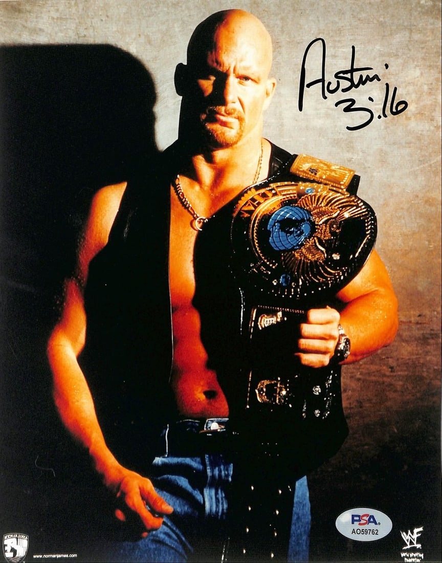 Steve Austin Signed Inscribed Pro Wrestler Photo 8x10 PSA 194985 (1 of 3)