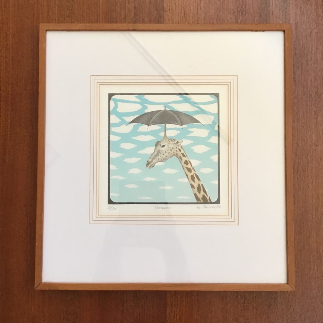 Ken Pattern Lithograph PREPARED Giraffe Umbrella Signed Limited Print - 2