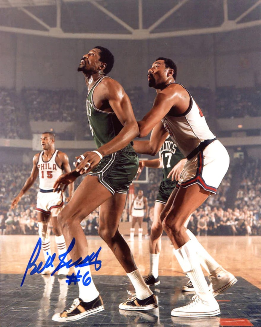 Russell Bill Autographed 8x10 Color Photo Chamberlain vs Wilt (1 of 1)
