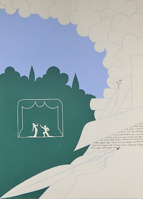 Hand Signed Framed Playwright Erte Original Print Ed300 - 2