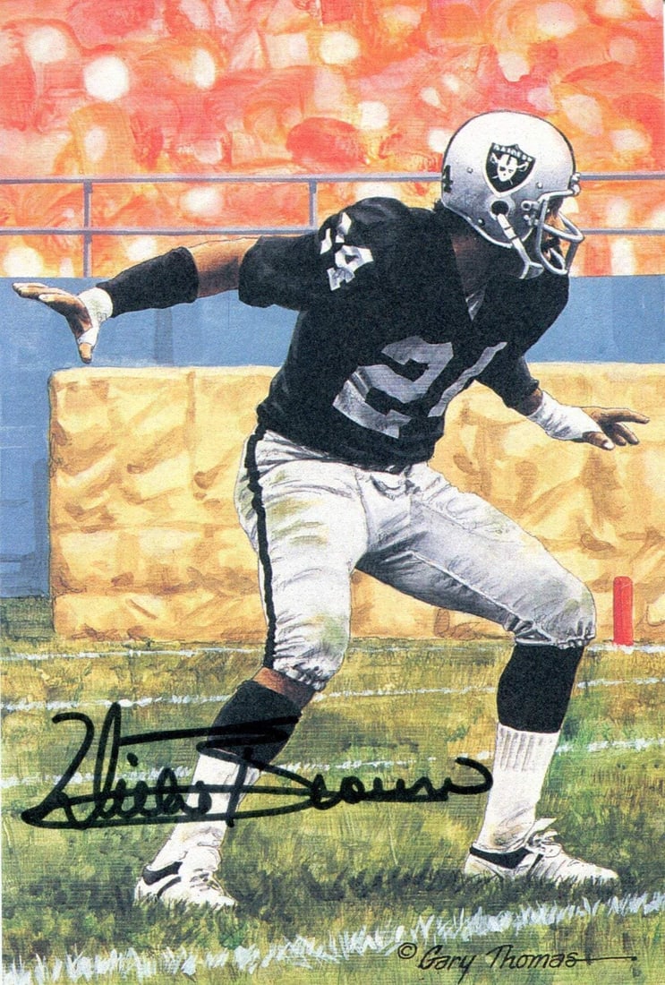 Autographed Art Postcard Goal Line By Willie Brown (1 of 1)