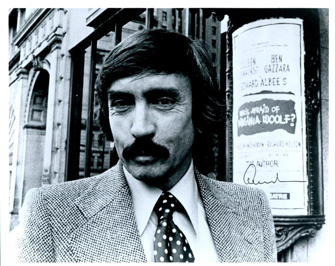Edward Albee Autographed 8x10 Photo: Edward Albee Autographed 8x10 Photo Edward Albee's distinctive signature in blackpen adorns the front of this 8x10 photo, bearing his mark on the artwork. The item comes with authentication from and