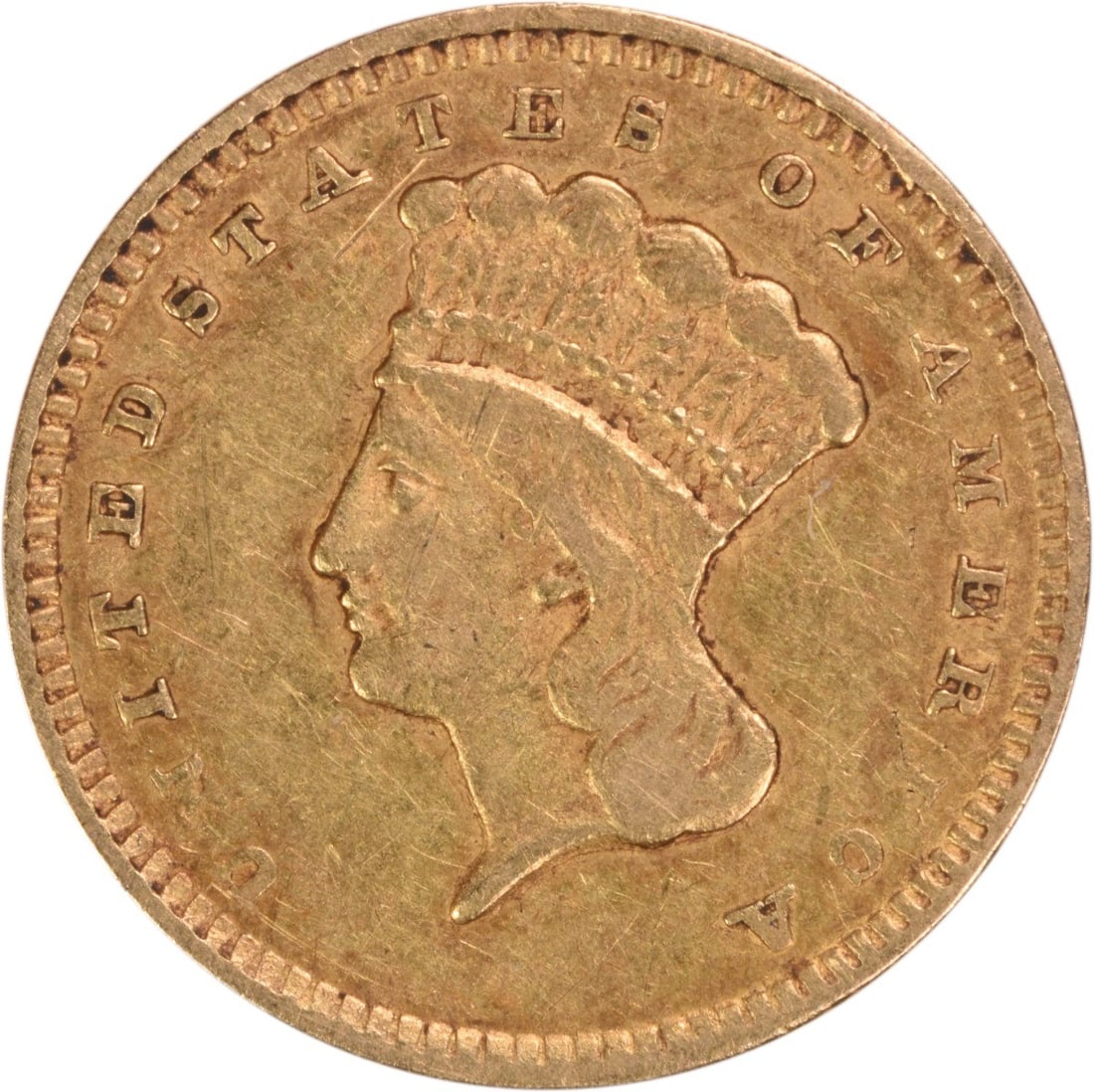 Uncertified 3 Type Gold AU$ 1856: Uncertified 3 Type Gold AU$ 1856 The Uncertified $1 Gold AU$1856 coin features a reeded edge and is made from 90% gold and 10% copper, with a diameter of 15 millimeters. Produced in Philadelphia in 18