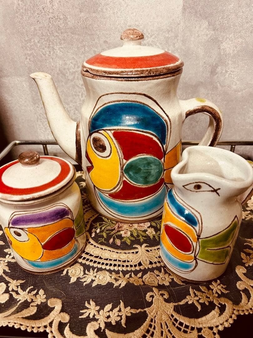 De Simone Coffee Full Set Italy Multi Color Hand Painted Kitchen Tableware - 5