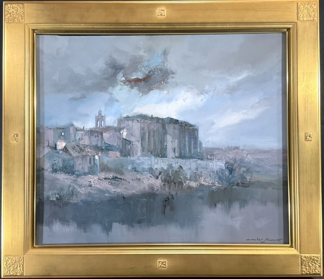 Spanish Artist Signed Original Oil Carlos Painting Landscape Suburban (1 of 10)
