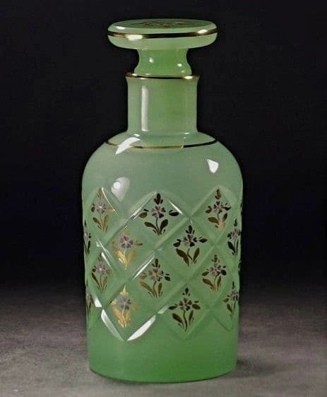 Murano Opaline Glass Perfume Bottle Gold Decorato a Mano Cenedese Art Glass Rare (1 of 7)
