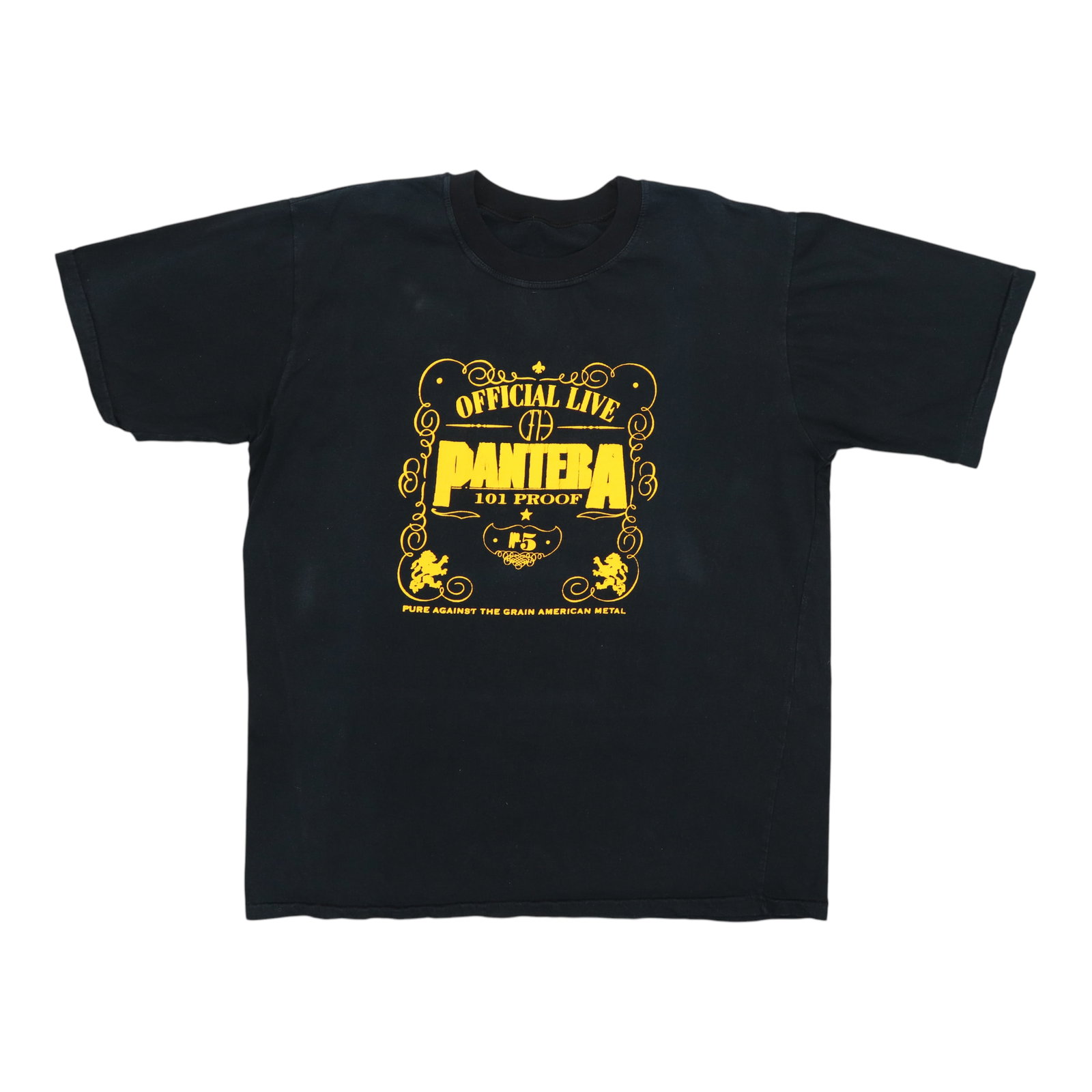 Pantera 101 Shirt 1990s Proof: Pantera 101 Shirt 1990s Proof The Pantera 101 Shirt from the 1990s is a true vintage find, boasting its original 100% cotton material and classic black color. Measuring 23 inches in both pit-to-pit le