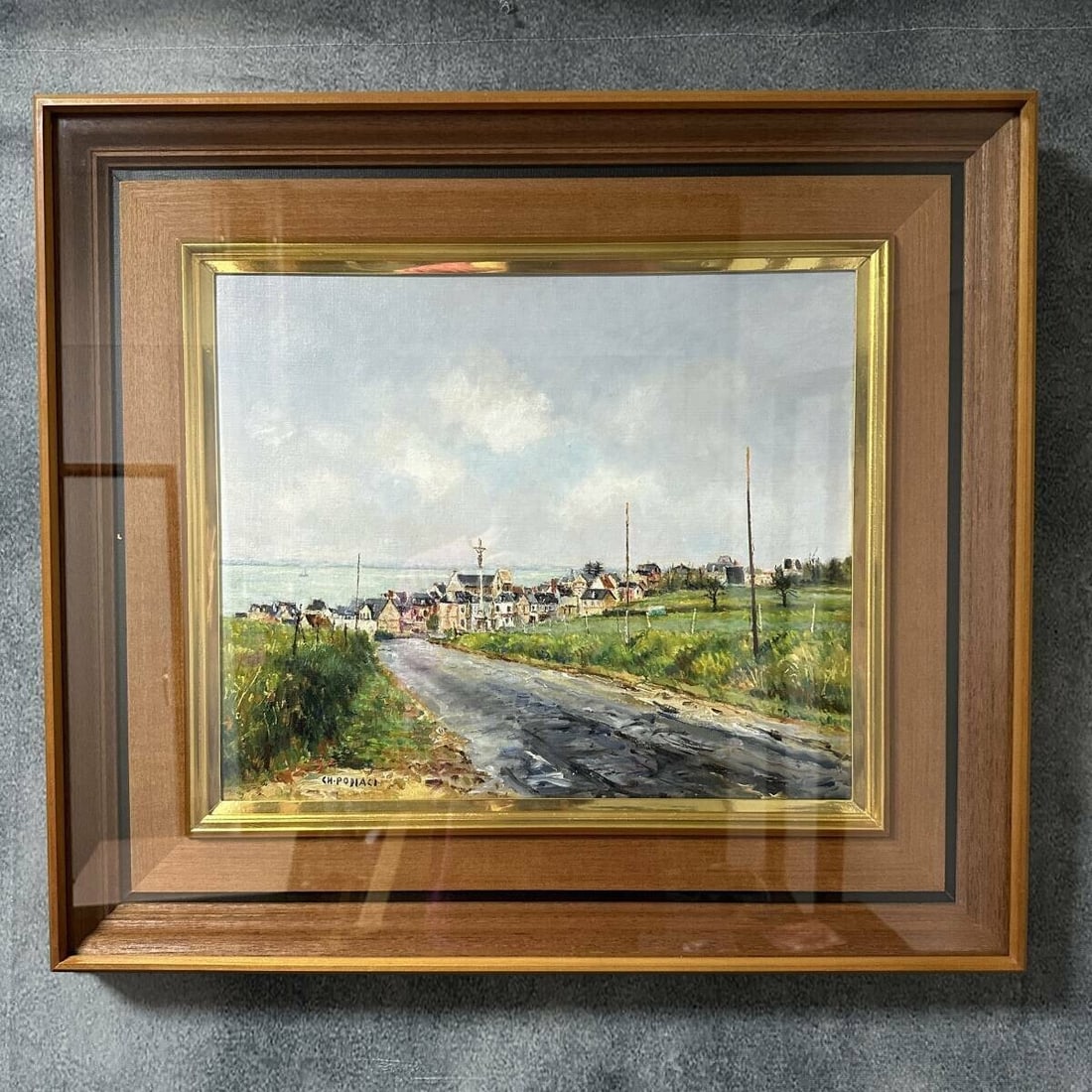 Oil painting signed original canvas framed by Charles Pollaci (1 of 9)