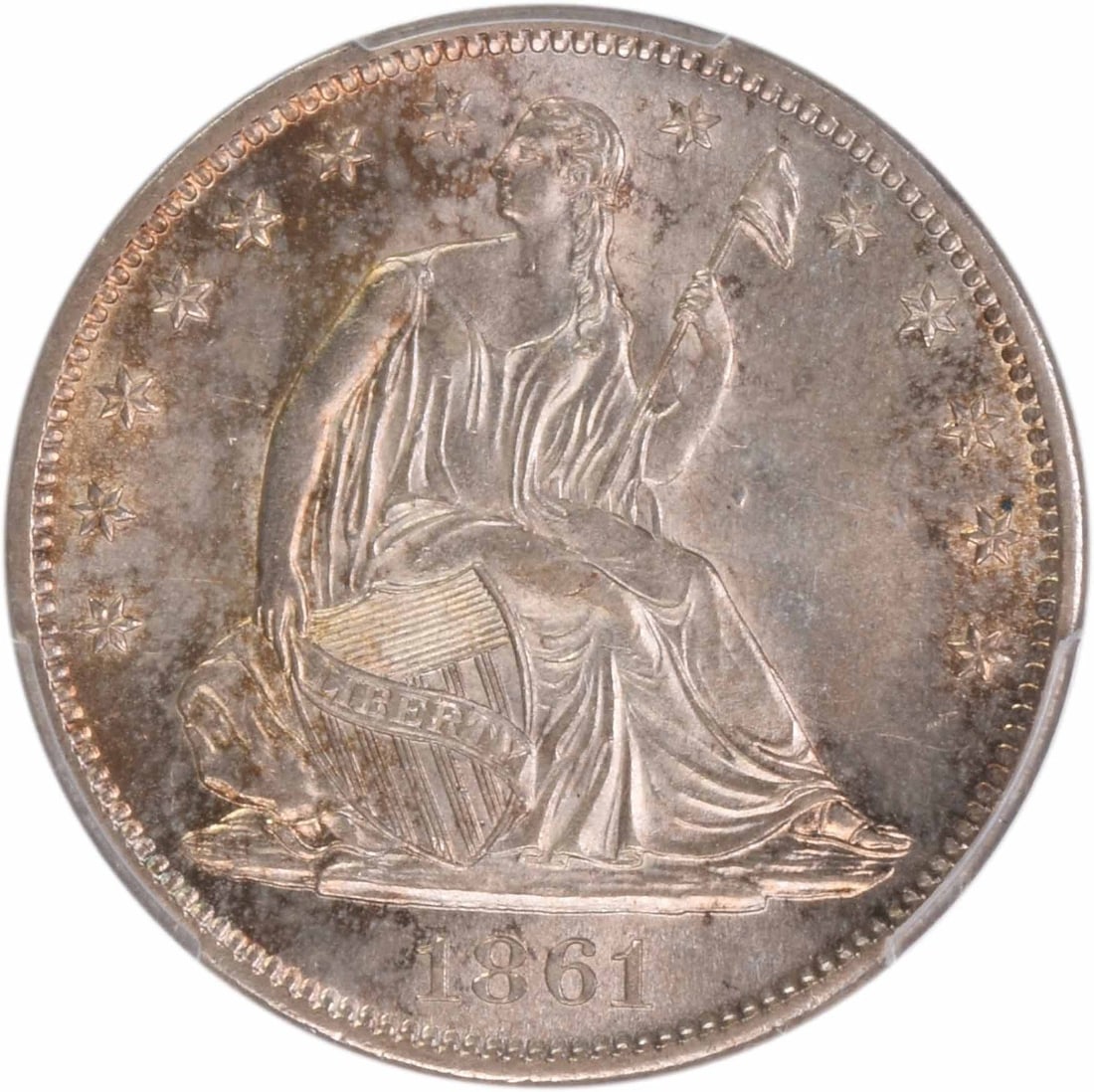 Liberty Seated Silver Half Dollar MS63+ PCGS - 2