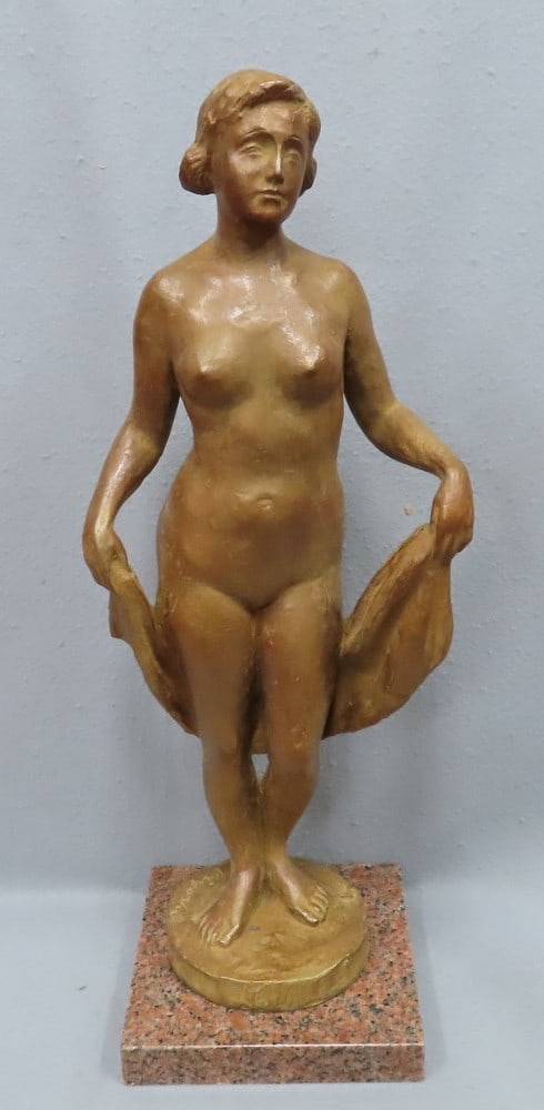 Female Figure by Tomobako Signed Bronze Sculpture Woman Kiyoshi Ishida 42cm: Female Figure by Tomobako Signed Bronze Sculpture Woman Kiyoshi Ishida 42cm Item Specifics: Artist: Kiyoshi Ishida Subject: Woman Material: Bronze Style: Japanese Size: 14 x 2.5 cm Year Of Production: