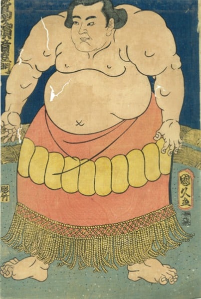 Sumo Woodblock Print Washigahama Otoemon by Utagawa Kunihisa Edo Period (1 of 2)