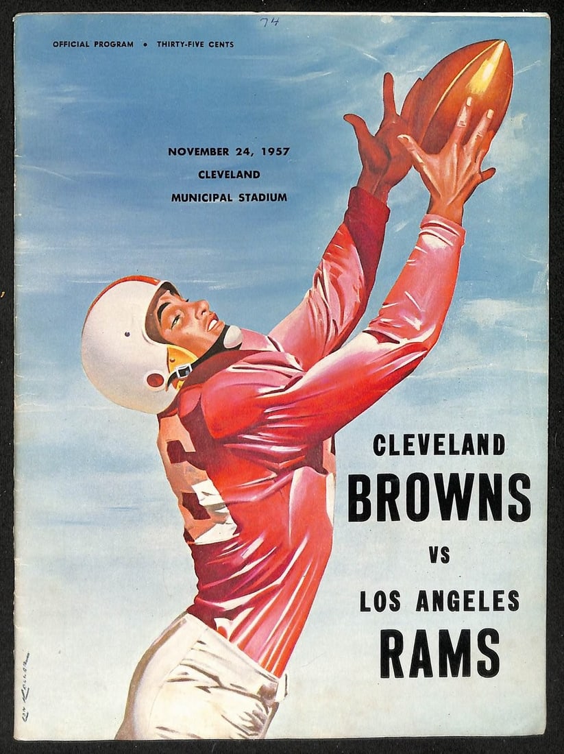 11/ 24/ 1957 Cleveland Browns vs. LA Rams NFL Game Program Jim Brown 204301: 11/ 24/ 1957 Cleveland Browns vs. LA Rams NFL Game Program Jim Brown 204301 Original 1957 Cleveland Browns vs. LA Rams NFL Game Program featuring Jim Brown, a rare piece of sports history with the ico