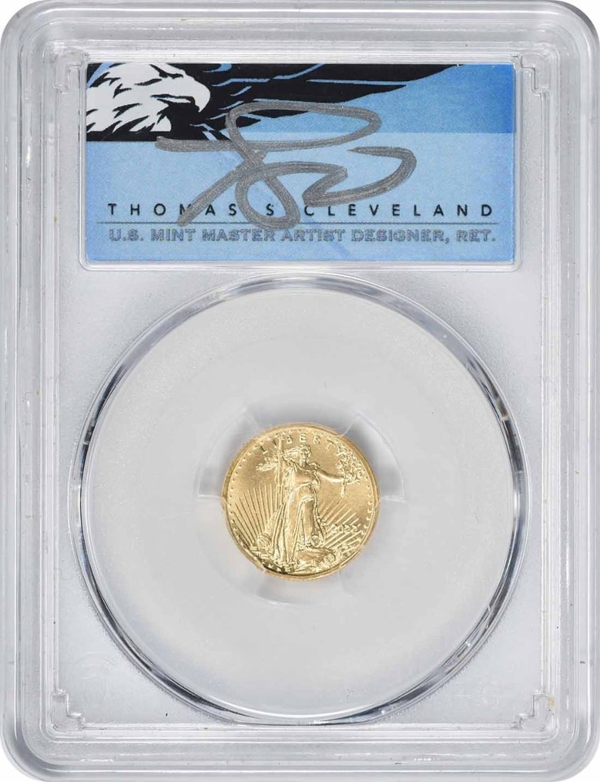 2022 $5 American gold Eagle MS70 FDOI PCGS Thomas Cleveland Signature: 2022 $5 American gold Eagle MS70 FDOI PCGS Thomas Cleveland Signature MS70 FDOI American Eagle coins are among the highest graded coins in existence, with only a handful of examples reaching this leve