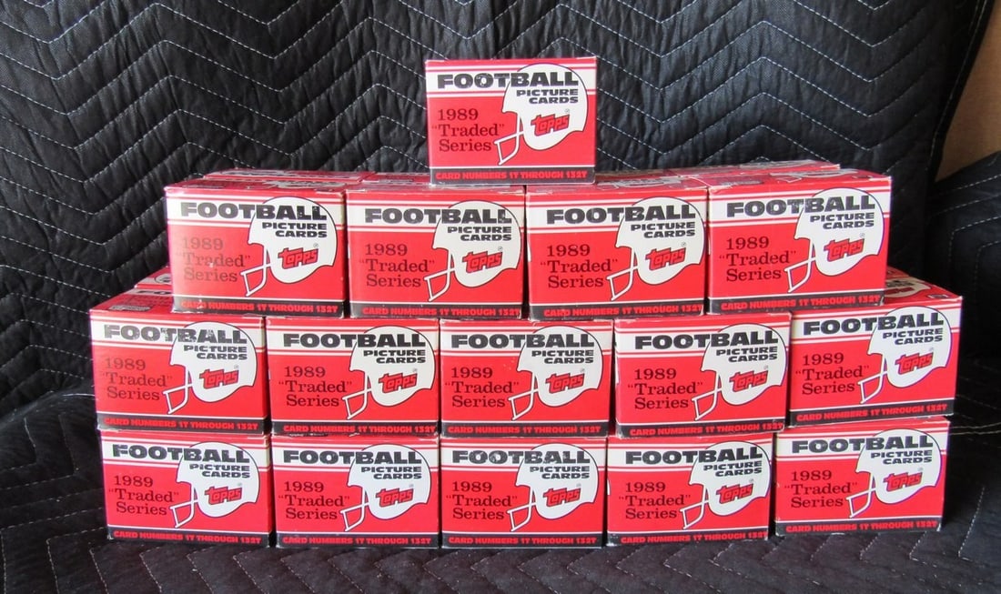 Lot of (29) 1989 Topps Traded Football Unopened Sets - Aikman Sanders RC RBX117 (1 of 4)