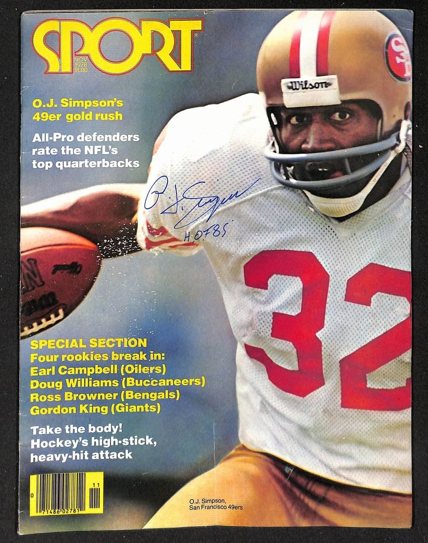 O.J. Simpson HOF 85 Signed/ Autographed 1978 Sport Magazine JSA (1 of 2)