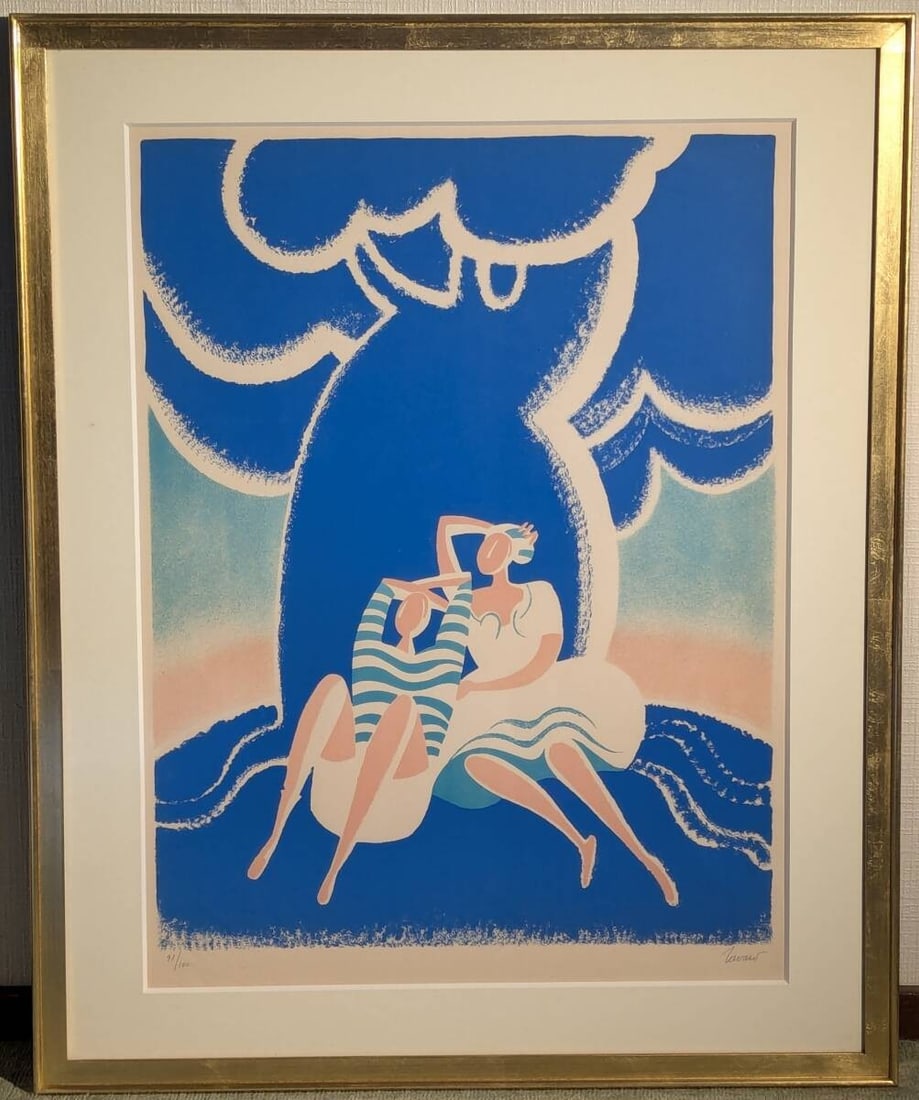 Signed French Art Framed Lithograph By Albert Zavaro: Signed French Art Framed Lithograph By Albert Zavaro Item Specifics: Unit Of Sale: Single Piece Artist: Albert Zavaro Signed By: Albert Zavaro Image Orientation: Portrait Size: Large Signed: Yes Mater