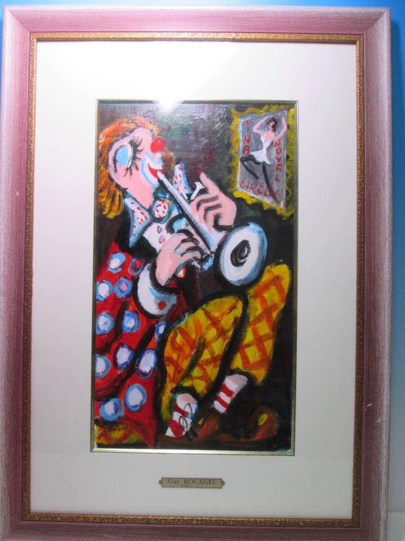 Guy Rocagel Original Acrylic Painting Nina Slow Music Signed French Clown Art: Guy Rocagel Original Acrylic Painting Nina Slow Music Signed French Clown Art Item Specifics: Artist: Guy Rocagel Unit Of Sale: Single Piece Signed By: Guy Rocagel Size: Medium Signed: Yes Period: Con