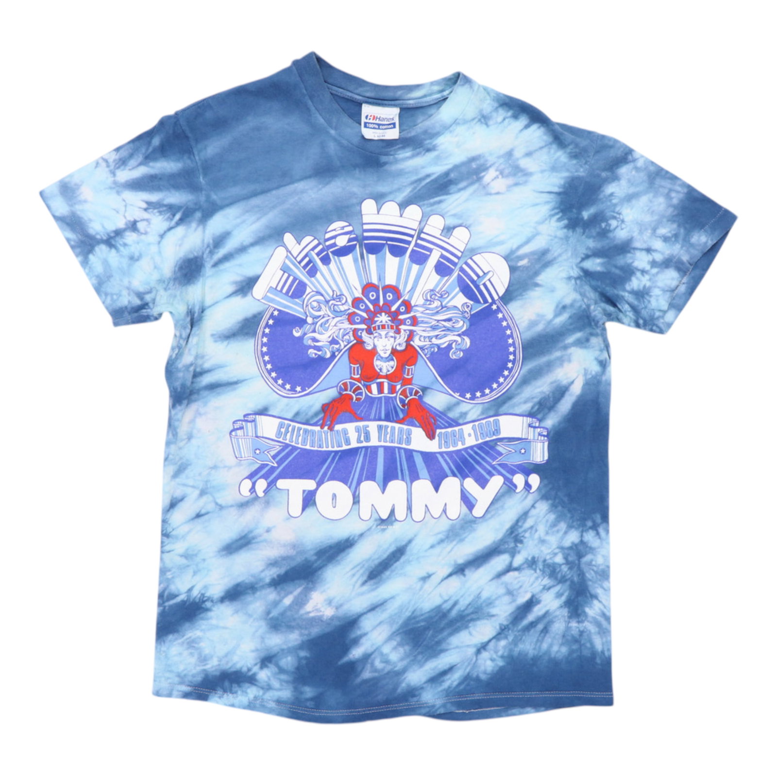 1989 The Who Tommy Tie Dye Shirt: 1989 The Who Tommy Tie Dye Shirt Large Tie Dye Shirt from 1989 The Who's Tommy Era, Made of 100% Cotton. This vintage shirt features a unique tie-dye design and measures 19" pit to pit front with a co