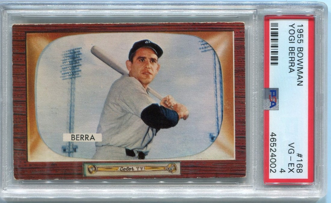 PSA Graded 4 Yogi Berra 1955 Bowman Card #168 (1 of 2)