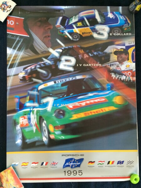 Original Vintage RARE Race Poster Porsche Super Cup 1995 993 RS 4030inch (1 of 1)