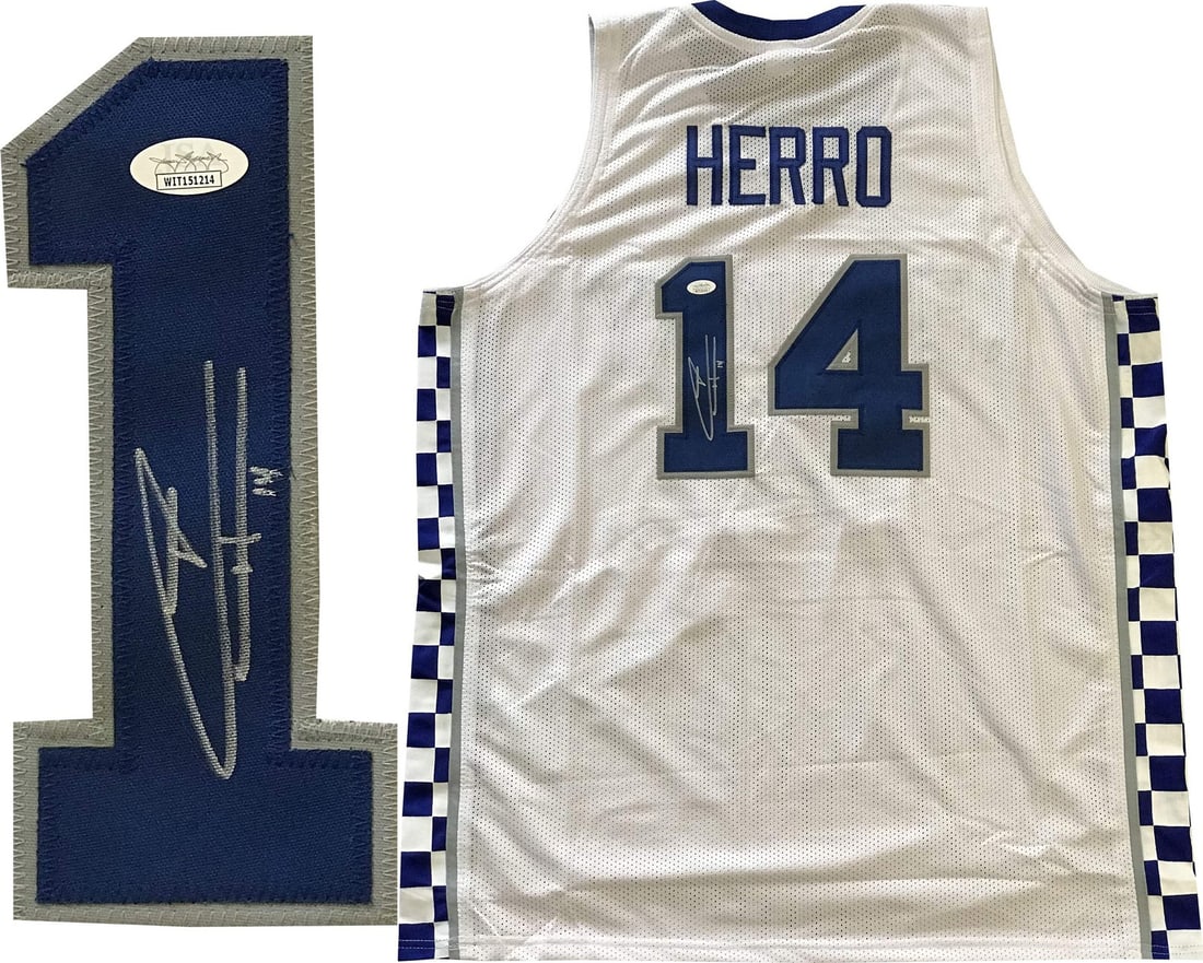 Tyler Herro Autographed Kentucky Wildcat Custom White Jersey (JSA): Tyler Herro Autographed Kentucky Wildcat Custom White Jersey (JSA) Item Specifics: Brand: James Spence Authentication (JSA) Tyler Herro Autographed Kentucky Wildcat Custom White Jersey Signed insilver