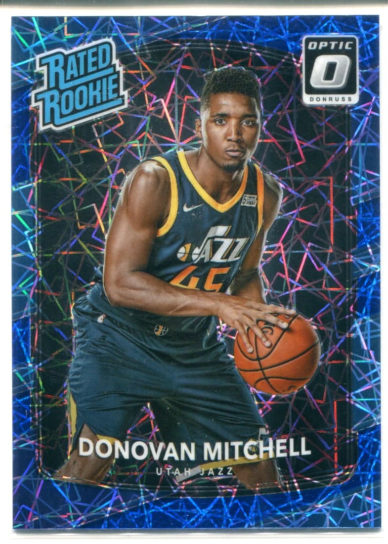 Optic Blue Rated Velocity Rookie Card #1 Donovan Mitchell 2017-18 Panini Donruss (1 of 2)