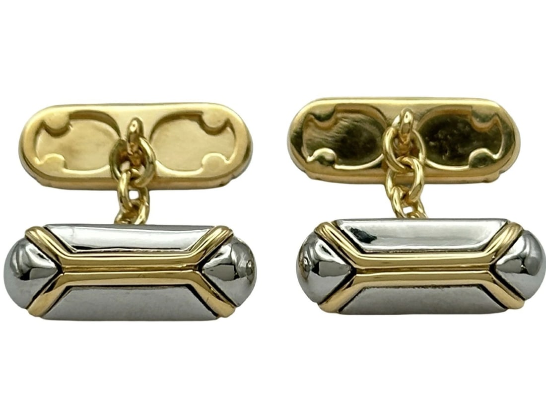 Vintage Bvlgari Bulgari 18k Yellow Gold Stainless Steel Cufflinks Mens Jewelry: Vintage Bvlgari Bulgari 18k Yellow Gold Stainless Steel Cufflinks Mens Jewelry Item Specifics: Occasion: Anniversary Birthday Christmas Engagement Father"s Day Graduation Mother"s Day Valentine"s Day 