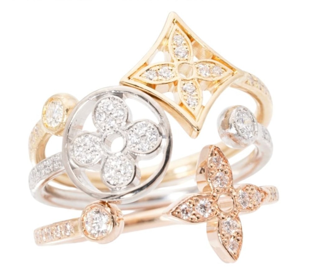 Louis Vuitton Diamond Berg Monogram Ring US4.5-5 Yellow, White, Rose Gold w/ Box: Louis Vuitton Diamond Berg Monogram Ring US4.5-5 Yellow, White, Rose Gold w/ Box Item Specifics: Brand: Louis Vuitton Ring Size: 4.5-5 Type: Ring Metal Purity: 18K Base Metal: Yellow Gold White Gold R