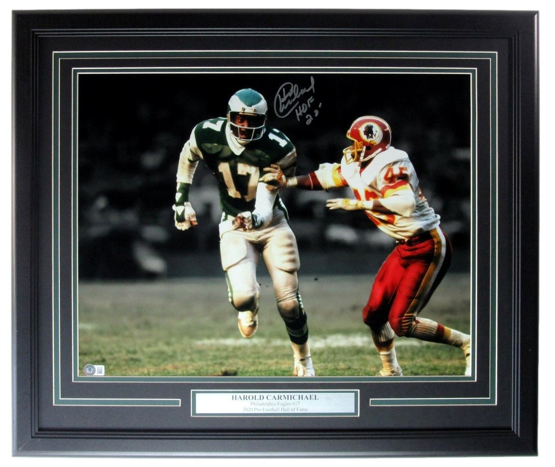 Harold Carmichael HOF Signed 16x20 Photo Eagles Framed Beckett 185640: Harold Carmichael HOF Signed 16x20 Photo Eagles Framed Beckett 185640 Item Specifics: Autograph Authentication: Beckett Authentication Services (BAS) Original/Reprint: Original Product: Photo Sport: F