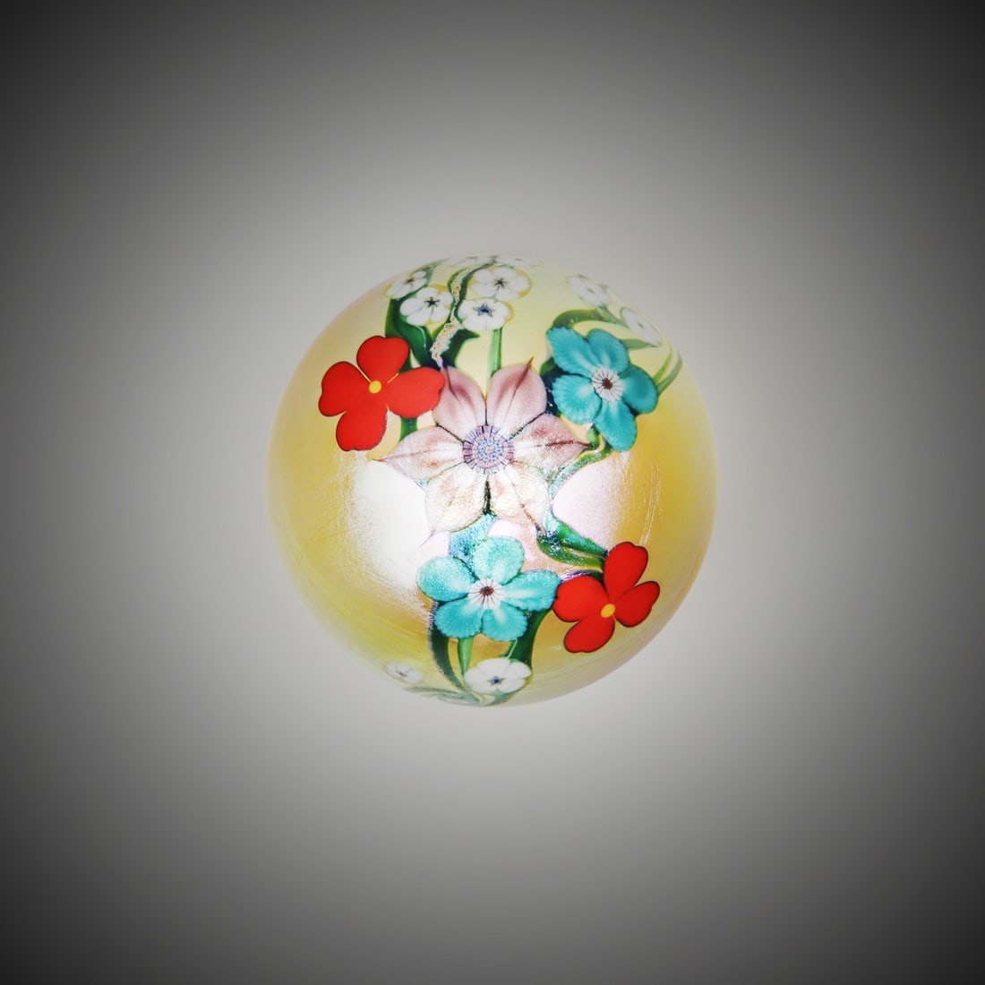 Collectible Vintage Art Glass Paperweight Millefiori 3.3in Glass Flume USA Orient (1 of 10)