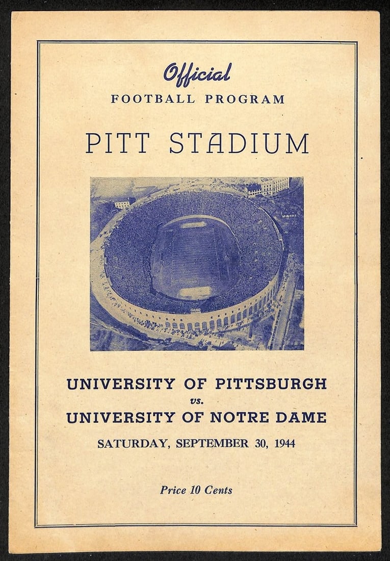 Pitt vs Notre Dame Rare Vintage College Football Game Program (1 of 4)