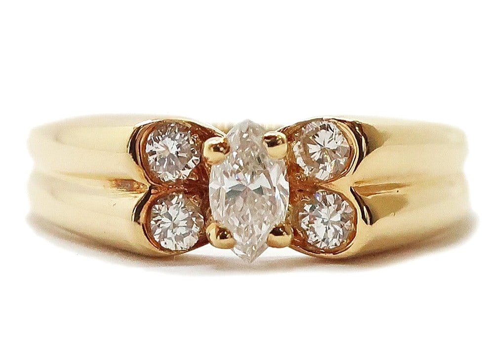 Vintage Van Cleef & Arpels Diamond Marquise Celia Butterfly 18k Yellow Gold Ring: Vintage Van Cleef & Arpels Diamond Marquise Celia Butterfly 18k Yellow Gold Ring Item Specifics: Shape: Butterfly Occasion: Anniversary Birthday Christening Christmas Engagement Father"s Day Graduatio