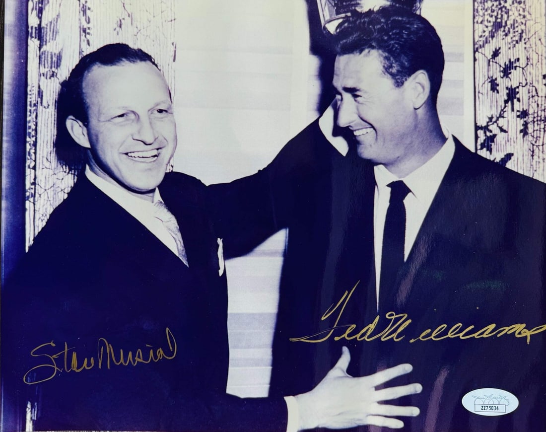 Autographed baseball photo by Stan Musial and Ted Williams, JSA (1 of 2)