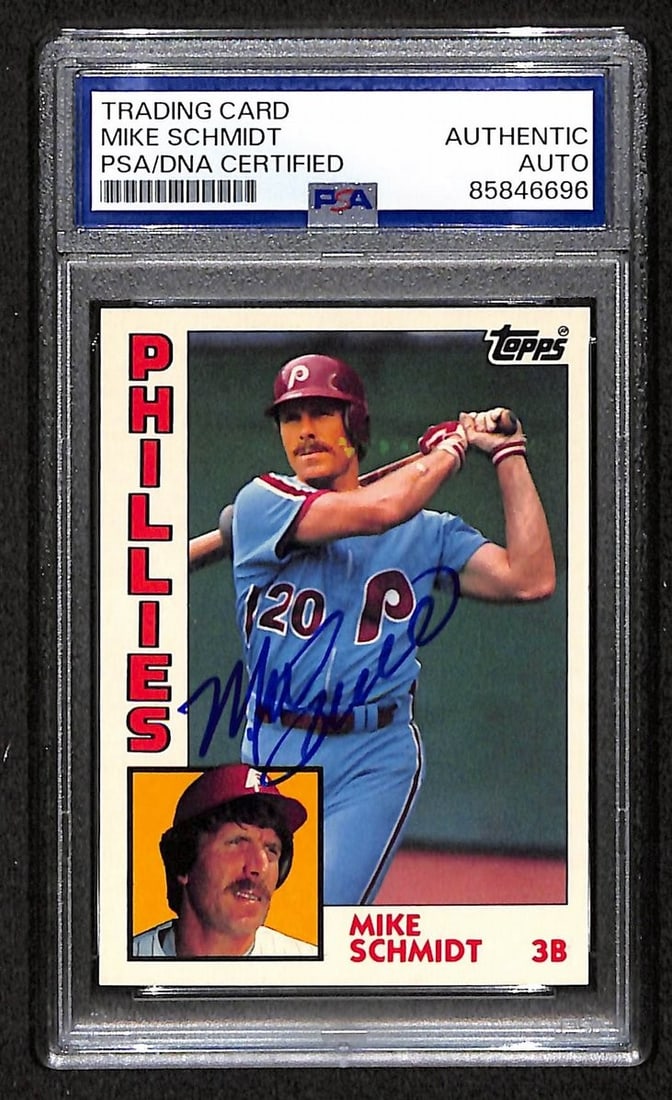 Tiffany Card PSA HOF Signed Phillies Card #700 Topps Mike Schmidt 1984 (1 of 2)