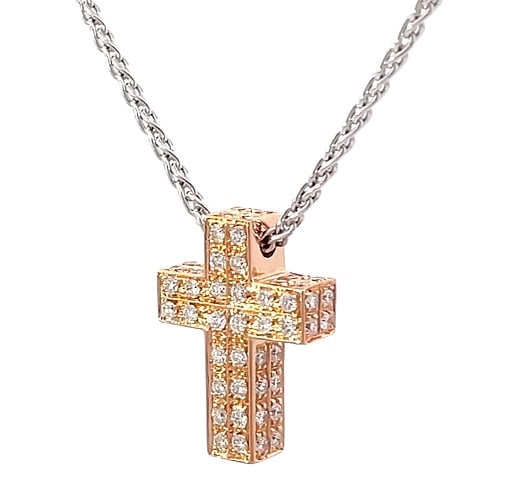 Picchiotti Cross Diamond 0.90ct 18k Rose Gold White Gold Chain Necklace Pendant: Picchiotti Cross Diamond 0.90ct 18k Rose Gold White Gold Chain Necklace Pendant Item Specifics: Pendant Shape: Cross Closure: Lobster Occasion: Anniversary Birthday Christening Christmas Confirmation/