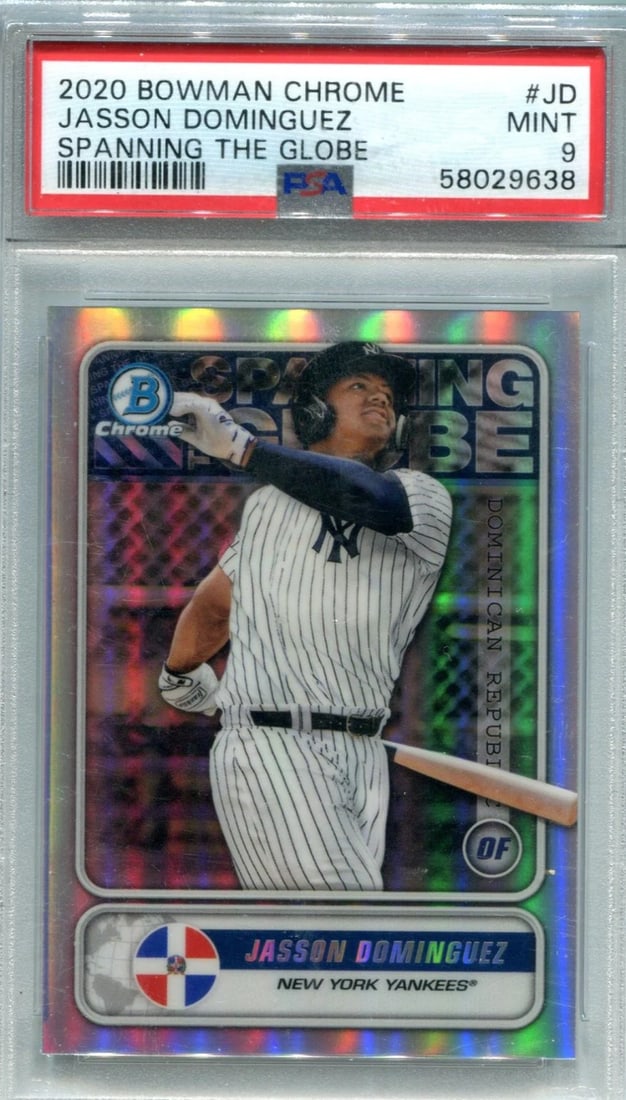 Jasson Dominguez Bowman Chrome Spanning The Globe #JD PSA Mint 9 (1 of 2)
