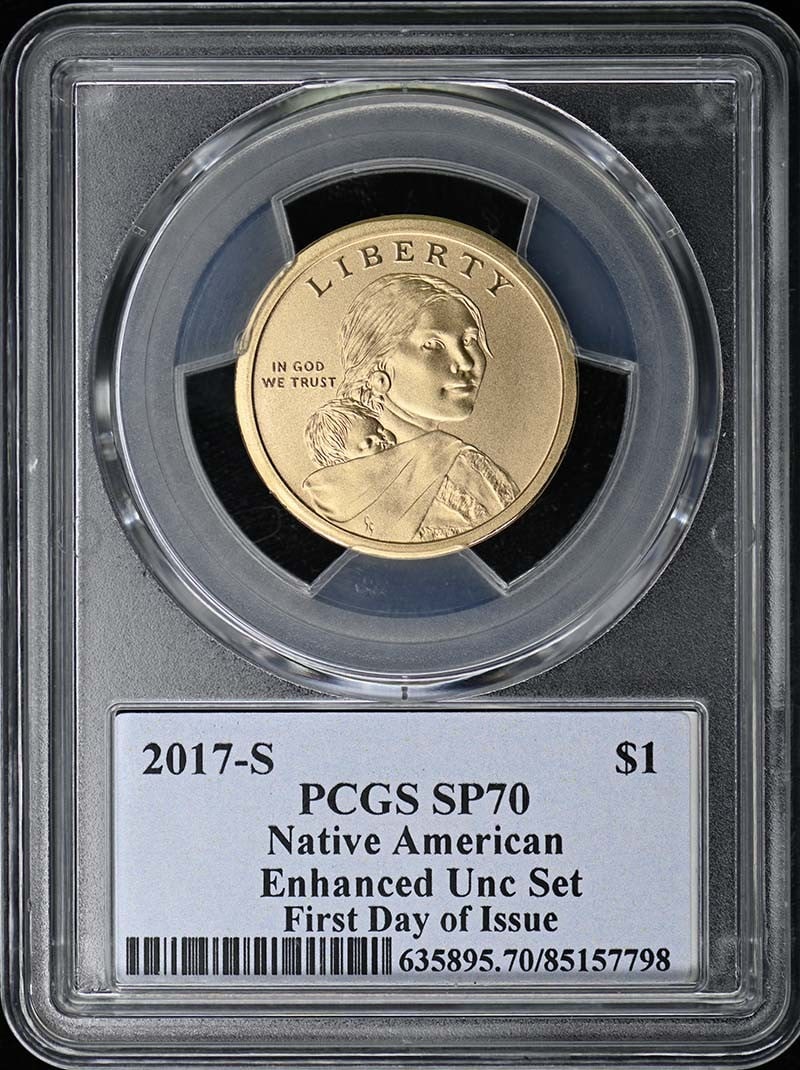 SP70 Set PCGS Denver Release 225th Anniversary Enhanced Unc 2017 S: SP70 Set PCGS Denver Release 225th Anniversary Enhanced Unc 2017 S SP70 Set PCGS Denver Release 225th Anniversary Enhanced Unc 2017 S - A highly graded coin from the San Francisco Mint, bearing a PCGS