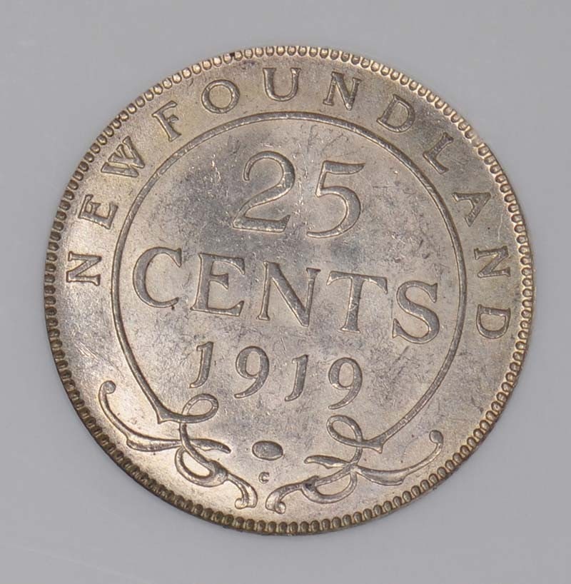 1919C NEWFOUNDLAND 25C NGC MS62 - 3