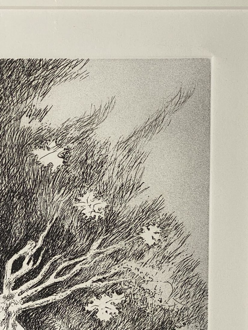 Italian Modernist Pericle Fazzini Signed Tree Etching Composition - 6
