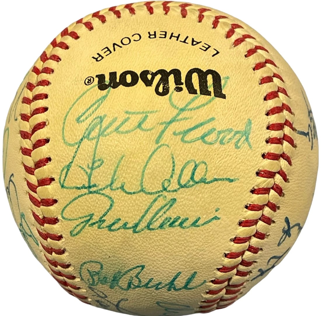 MLB Legends Autographed Official Braves Logo Baseball (JSA) - 4