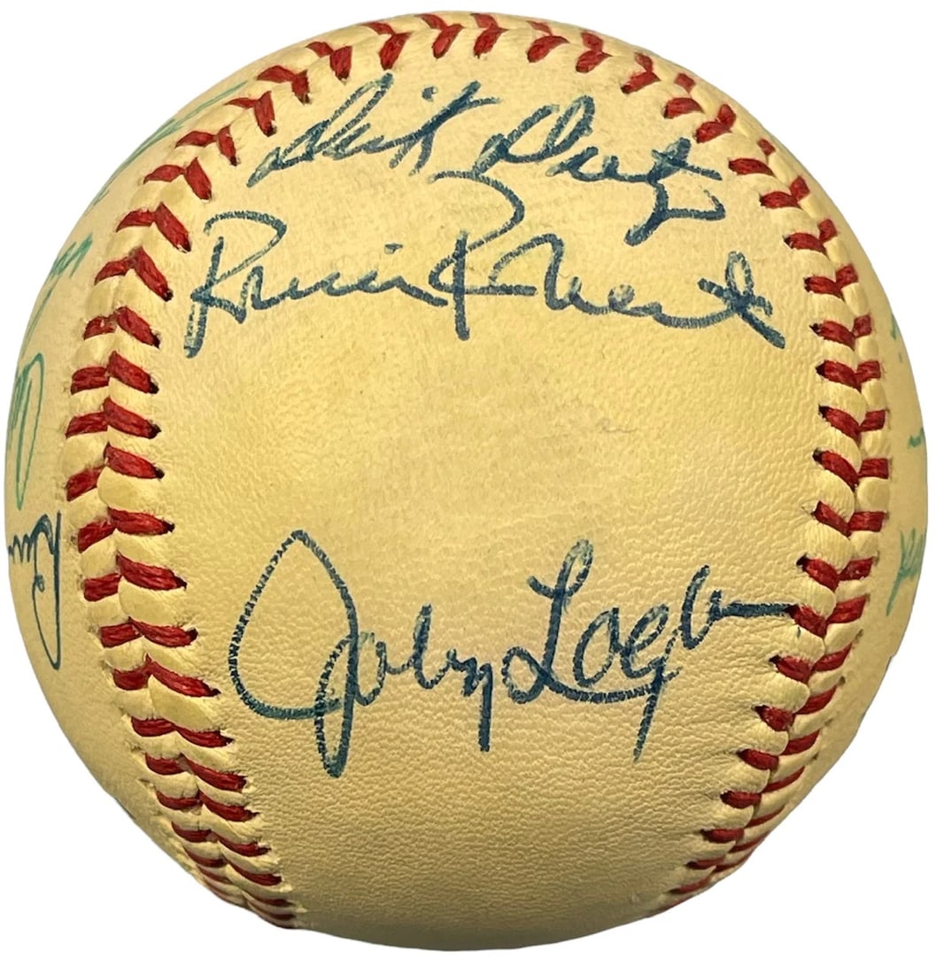 MLB Legends Autographed Official Braves Logo Baseball (JSA) - 5