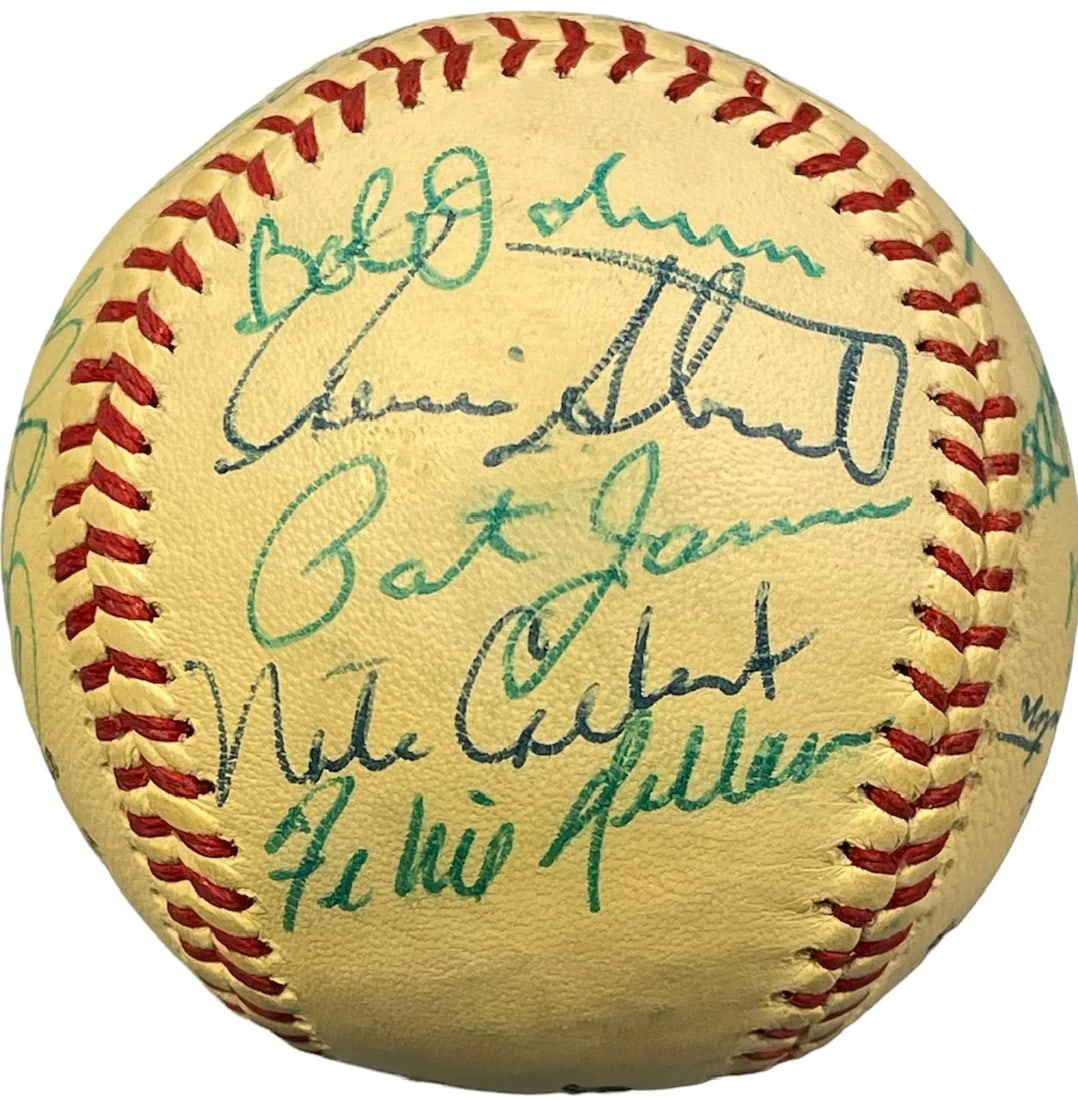 MLB Legends Autographed Official Braves Logo Baseball (JSA) - 6