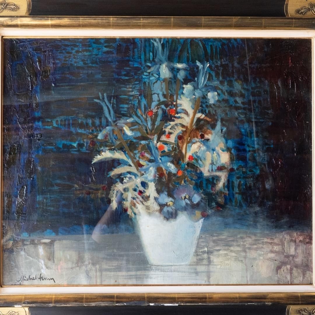Michel Henry Oil Painting Large Floral Still Life Signed French Art F25 (1 of 19)