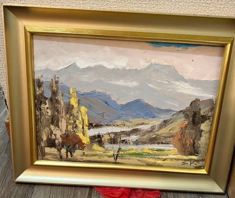 Oil painting of landscape with mountain and lake signed by Rosanna Cattaneo.: Oil painting of landscape with mountain and lake signed by Rosanna Cattaneo. Item Specifics: Artist: Rosanna Cattaneo Signed By: Rosanna Cattaneo Signed: Yes Size: Medium Material: Canvas Framing: Fra