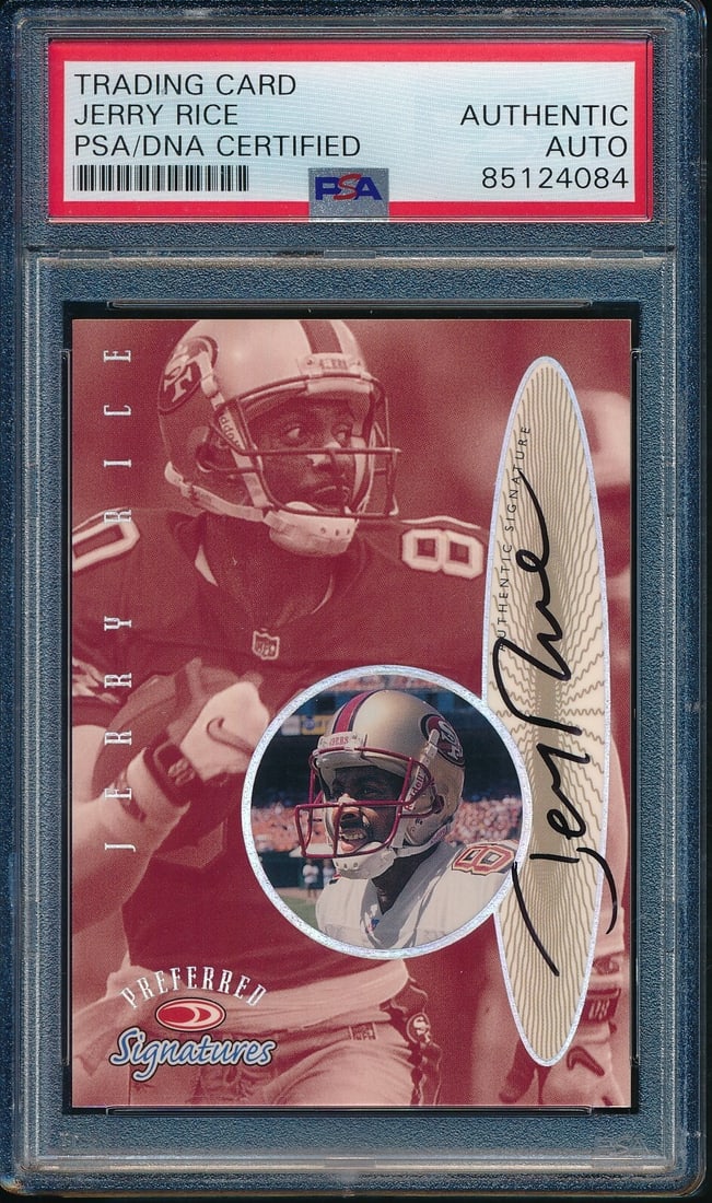HOF Jerry Rice 49ers Sig 1999 DNA PSA Preferred Card 184790 Donruss (1 of 2)