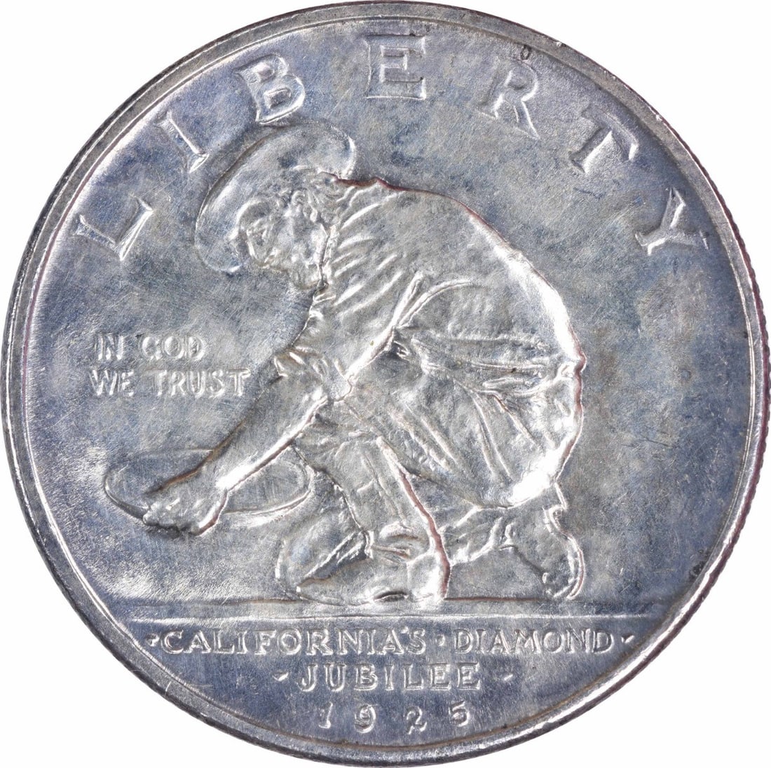 California Commemorative Silver Half Dollar 1925-S AU Uncertified: California Commemorative Silver Half Dollar 1925-S AU Uncertified The California Commemorative Silver Half Dollar 1925-S features a distinctive design by renowned artist Jo Mora, commemorating the sta