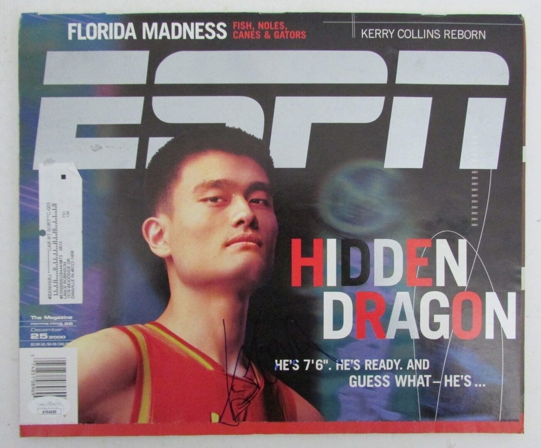 Rockets Houston Rockets Yao Ming Autographed HOF 2000 ESPN Magazine: Rockets Houston Rockets Yao Ming Autographed HOF 2000 ESPN Magazine Rockets Houston Rockets Yao Ming Autographed HOF 2000 ESPN Magazine bears the signature of NBA legend Yao Ming, a member of the Nais