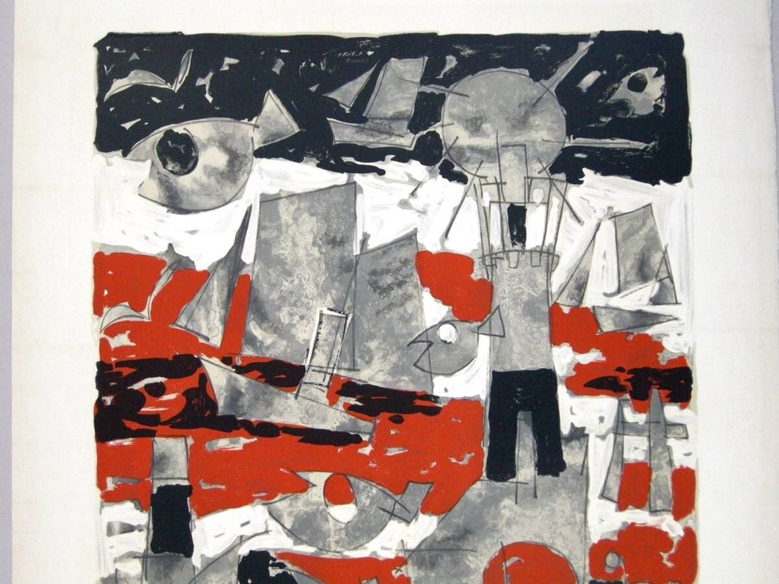 VENARD ED75 LITHOGRAPH PRINT SIGNED NUMBERED MER ROUGE - 3
